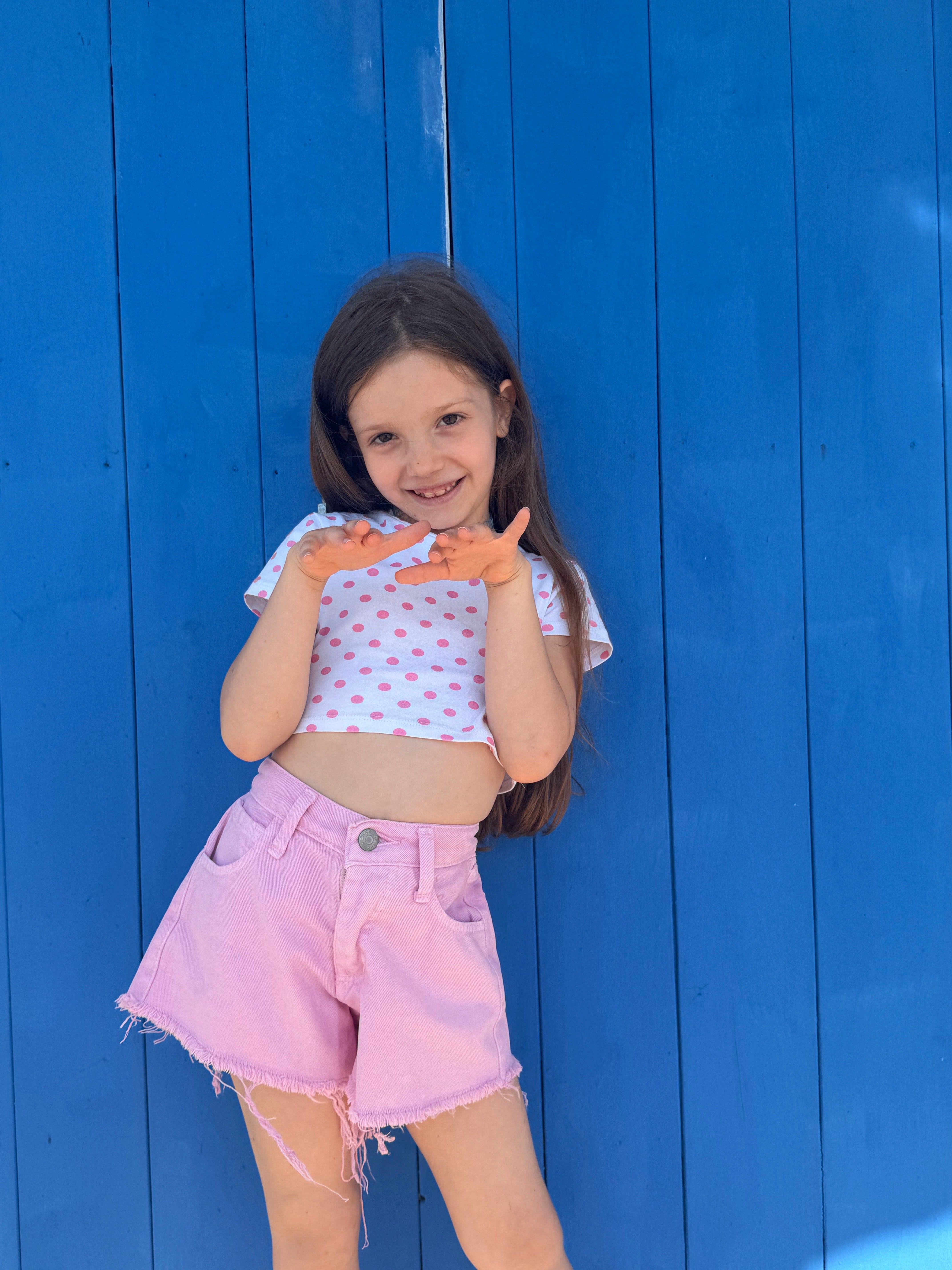 Denim pink glitter