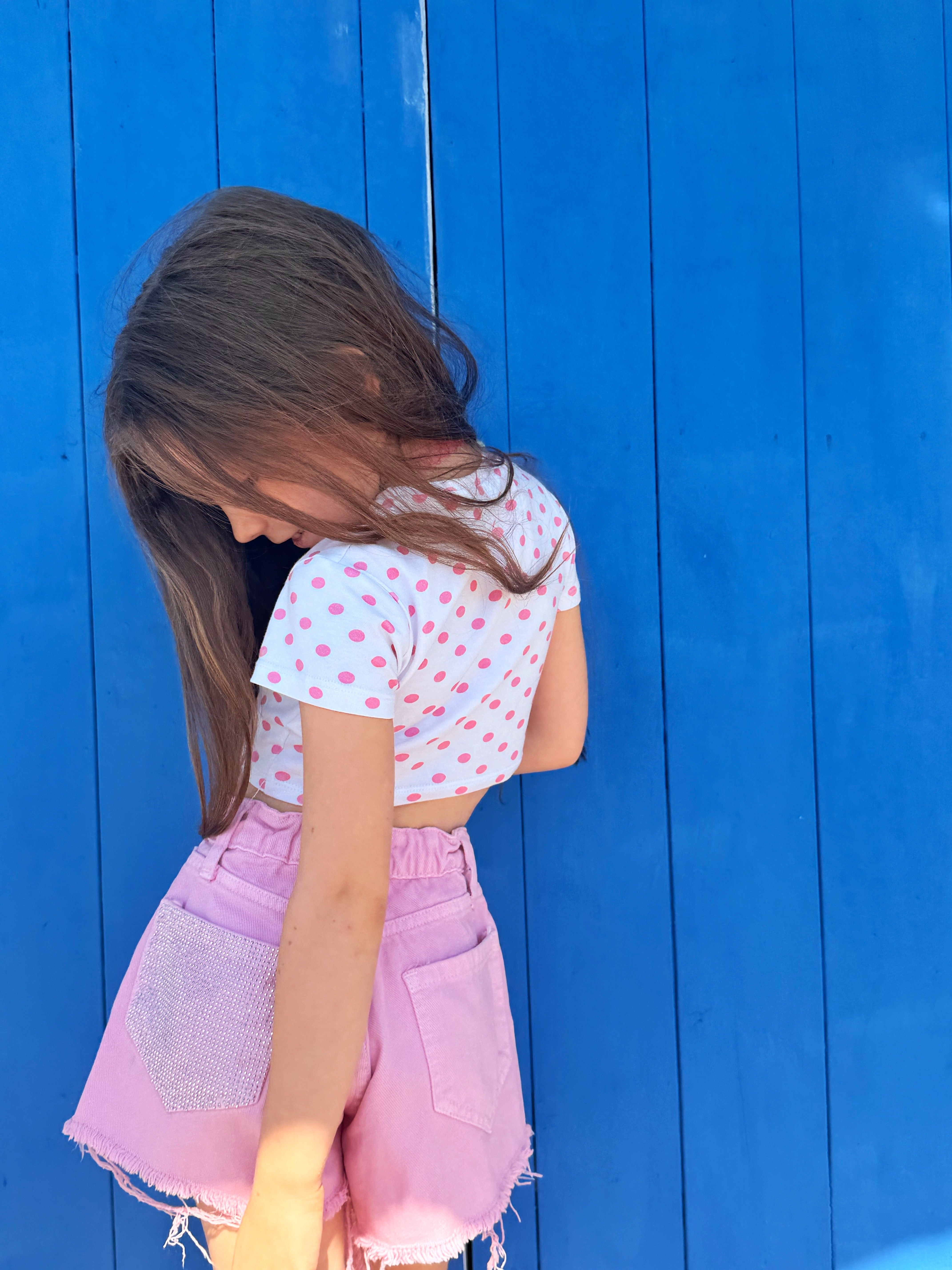 Denim pink glitter